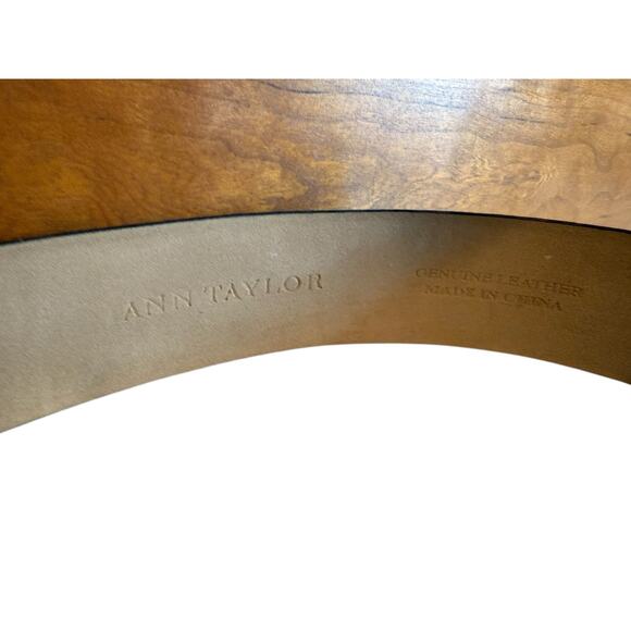Ann Taylor Wide Embossed Croc Leather Statement Belt Black M - Picture 4 of 5